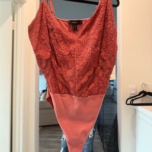 Forever 21 Red Sleeveless Bustier Bodysuit